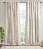 Ink+Ivy 1pc 50"x84" Room Darkening Imani Lined Curtain Panel Ivory - Geometric Mid-Century Modern Drapes, OEKO-TEX Certified New $79