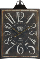 A and B Home 35000-DS 25.6" H Rectangular Weathered Black Metal Indoor Thaddeus Vintage-Styled Clock Wall Art $199