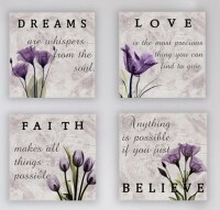 Red Barrel Studio&reg; "Purple Tulip Bathroom Decor" 4 - Pieces, 13'' H X 13'' W New In Box $199