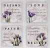 Red Barrel Studio&reg; "Purple Tulip Bathroom Decor" 4 - Pieces, 13'' H X 13'' W New In Box $199