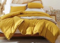 AIMEBBY Full Size 3 Pieces Ball Pom Fringe All Season Comforter Set, Soft OEKO-TEX Microfiber Boho Bedding for Bedroom Decor $299