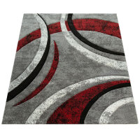 Wade Logan&reg; Ultan Abstract Gray Red Area Rug, Rectangle 3'11" x 5'7" $199