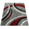 Wade Logan&reg; Ultan Abstract Gray Red Area Rug, Rectangle 3'11" x 5'7" $199