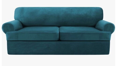Rebrilliant Velvet Stretch 3 Piece T Cushion Sofa Slipcovers for 2 Couch Covers with 2 Individual T Cushion Covers Machine Washable New in Box $99