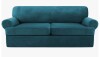 Rebrilliant Velvet Stretch 3 Piece T Cushion Sofa Slipcovers for 2 Couch Covers with 2 Individual T Cushion Covers Machine Washable New in Box $99