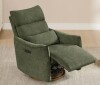 Latitude Run Dual-Motor Glider Swivel Power Recliner With Power Headrest And Removable Lumbar Pillow in Moss Green New in Box $999