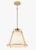 Mercer41 Leibuy 1 - Light Brass Pendant Metal Chandelier Fabric Shade New in Box $299