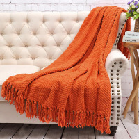 Home Soft Things Orange Throw Blanket Knitted Tweed Throw 50'' x 60'', Burnt Orange, Super Soft Cozy Warm Comfortable Breathable Throw for Living Room Chair Couch Bed Sofa Bedroom Home D&eacute;cor New In Box $79