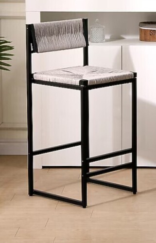 Streamdale Furniture Streamdale Gray Handwoven Counter Height Bar Stool New In Box $299