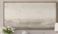 IDEA4WALL Minimal Landscape "Muted Abstract Calm & Serene Artwork, Neutral Simple Wall Pictures, Extra Large Framed Canvas Giclee Print Wall Art", 30" H x 60" W New In Box $299