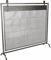 Deco 79 Metal Geometric Living Room Fireplace Screen Suspended Grid Single Panel Fire Spark Guard with Bolted Detailing, Screen 38" x 9" x 35", Black $299