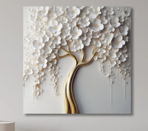 Lark Manor&trade; White Orchid Tree Garden Of Branches VII - Tree Floral Large Wall Art Print (No texture), 36" x 36" New In Box $299