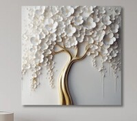 Lark Manor&trade; White Orchid Tree Garden Of Branches VII - Tree Floral Large Wall Art Print (No texture), 36" x 36" New In Box $299