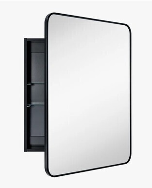 Ebern Designs Garnes Recessed or Surface Mount Framed Medicine Cabinet with Adjustable Shelves New In Box $299