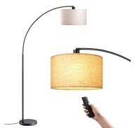 EDISHINE 78.4 in. Mid Century Black Arc Floor Lamp with Remote, Stepless Dimmable Bulb and 5-Color Temperature for Living Room New In Box $299