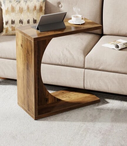 Ebern Designs Heleana C-Shaped End Table for Couch, Sofa Side Table Living Room New In Box $199
