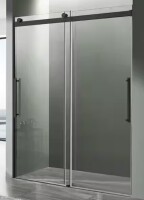 ANZZI Stellar Series 45 to 48 in. x 76 in. H Sliding Frameless Shower Door in Matte Black with Tsunami Guard Tempered Glass New In Box $599