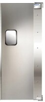 Curtron Service-Pro Series Single Left Aluminum Swinging Traffic Door - 33.75 x 82.5 Door Opening with Built-in 9" x 14" clear acrylic windows New in Box $1499
