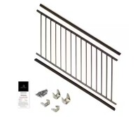Aria Railing 36 in. x 91.31 in. Bronze Powder Coated Aluminum Preassembled Deck Stair Railing New Shelf Pull $499