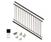 Aria Railing 36 in. x 91.31 in. Bronze Powder Coated Aluminum Preassembled Deck Stair Railing New Shelf Pull $499