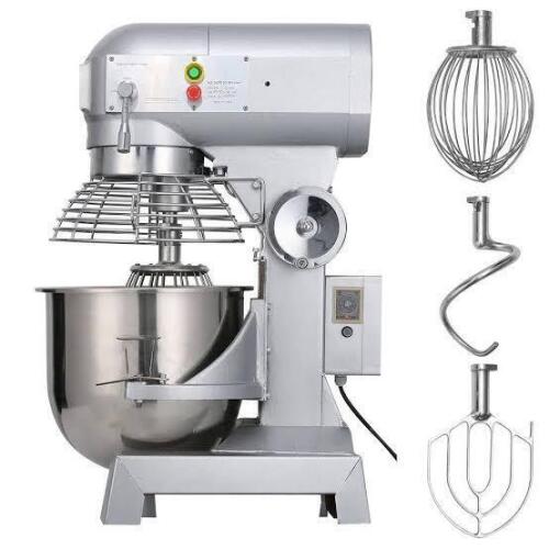 Svopes 15 qt. Commercial Food Mixer, 600 W with 3-Adjustable Speeds (110/178/390 RPM), Heavy Duty in Silver $699