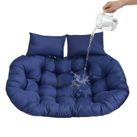 Latitude Run&reg; 59" X 39" Double Hanging Egg Chair Cushion, 6.3 Inch Thick Waterproof Seat Pad With Pillows For Patio & Garden New In Box $199