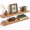 August Grove&reg; 36" Reclaimed Live Edge Wall Floating Shelves, Rustic Wood Wall Mount Storage & Display Shelving (Set of 2) New in Box $299