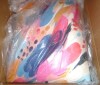 Design Art Pink And Blue Abstract Paint Stripes - Abstract Large Square Ottoman, 16'' H X 29'' W X 29'' D New In Box $399 - 2