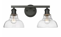 Golden Lighting Carver 2-Light Bathroom Vanity Light in Matte Black New In Box $299