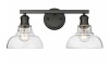 Golden Lighting Carver 2-Light Bathroom Vanity Light in Matte Black New In Box $299
