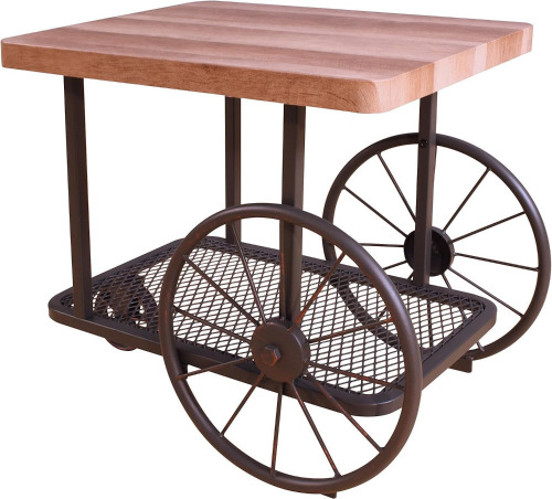 Acme Francie Rectangular Wooden End Table with Shelf in Oak and Antique Gray New in Box $299