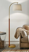 Mercer41 62.5 " Solid Wood Lamp, Used For Office And Living Room Decoration Reading. (Walnut Color With Gold) New In Box $199