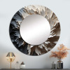 East Urban Home 36" Round Sedney Minimalism Beauty Serenity Art I - Minimalism Mirror, Black Round Unique Wall Mirror, Printed Metal Art Similar to Picture New In Box $399