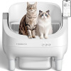 Thereye Self Cleaning Cat Litter Box, Open-Top Automatic Litter Box with APP Control, Safety Sensor and 10L Large Waste Bin, Smart Kitty Litter Box with Trash Bags and Mat for Multiple Cats $299