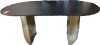 World Market 67 x 33.5 inch Dinning Table with Gold Legs New $799