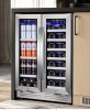 Tittla 23.47 in. Dual Zone 20-Wine Bottles and 85 Plus Cans Beverage and Wine Cooler in Stainless Steel Four Door Handles New in Box $999