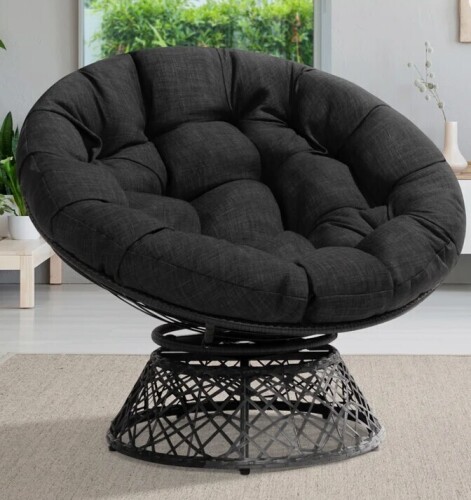 Bayou Breeze Ariyelle Swivel Papasan Accent Chair with Extra Thick Cushion for Ultimate Comfort New in Box $599