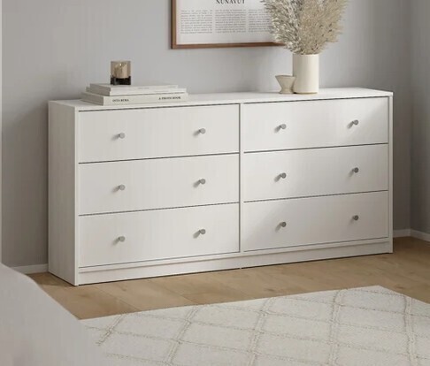 Wade Logan Clanton 56.34'' W 6 - Drawer Dresser in White New in Box $299