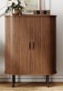 Ebern Designs 43.3'' Accent Cabinet With Tambour Doors in Walnut New in Box $299