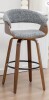 George Oliver Devlin Linen Fabric Upholstered Swivel Mid-Century Stool in Gray New in Box $399