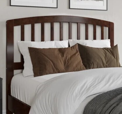 Harriet Bee Twin Size Slat Headboard, Solid Wood, Walnut Finish / Viv + Rae Farrah Twin Size Solid Hardwood Headboard New In Box Assorted $299