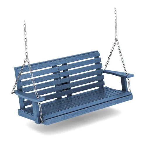 Rosecliff Heights Wolak 54? Loveseat HDPE Porch Swing Chair, Navy, New in Box $499