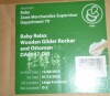 Baby Relax Huntington Nursery Glider & Ottoman, Brown Wood with Light Gray Microfiber Cushions, New in Box $299 - 2