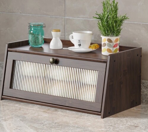 Latitude Run&reg; Bamboo Food Storage Container Bread Box For Kitchen Counter $99