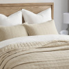 EverGrace King Size 3-Piece Stonewashed Crinkle Cotton Box Stitch Quilt Set New In Box $299