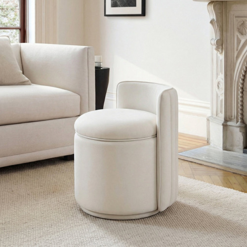 Latitude Run&reg; Upholstered Velvet 360&deg; Swivel Storage Vanity Stool No Assembly Needed $299