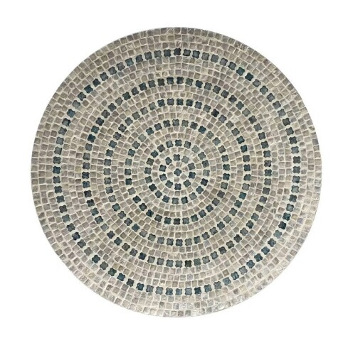 Olivia & May Mother of Pearl Plate Handmade Mosaic Wall Decor Beige - Coastal Style, Vertical Orientation, MDF Composite, 27L x 4W x 27H inches New In Box $199