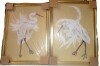 Rosecliff Heights "Heron Plumage V" 2 - Pieces Painting Print, 24.5" H x 37" W x 2.5" D New In Box $299 - 2