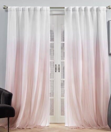 Exclusive Home Set of 2 84"x54" Crescendo Lined Blackout Hidden Tab Curtain Panel Blush - Thermal Room Darkening $79