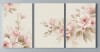 Red Barrel Studio&reg; Blush Floral Canvas Wrapped Wall Art, Oil Painting Print (Set of 3), 12" x 16" New In Box $199